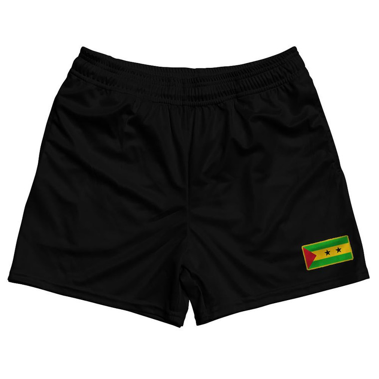Sao Tome And Principe Country Heritage Flag Rugby Shorts Made In USA by Ultras