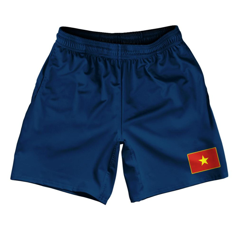 Vietnam Country Heritage Flag Athletic Running Fitness Exercise Shorts 7" Inseam Made In USA Shorts by Ultras