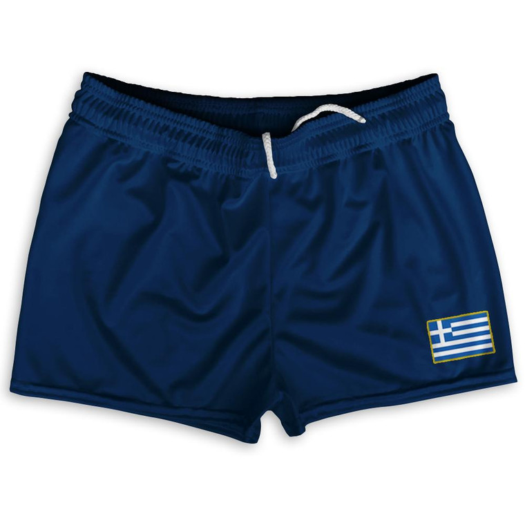 Greece Country Heritage Flag Shorty Short Gym Shorts 2.5" Inseam Made In USA by Ultras
