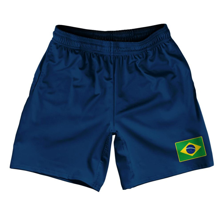 Brazil Country Heritage Flag Athletic Running Fitness Exercise Shorts 7" Inseam Made In USA Shorts by Ultras