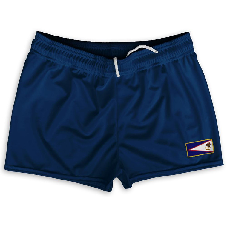 American Samoa Country Heritage Flag Shorty Short Gym Shorts 2.5" Inseam Made In USA by Ultras