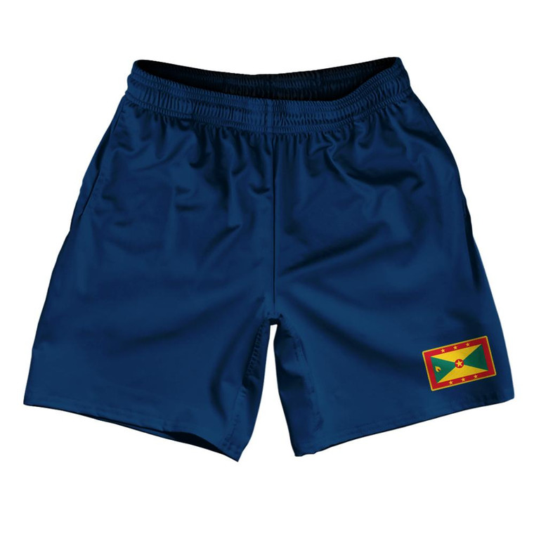 Grenada Country Heritage Flag Athletic Running Fitness Exercise Shorts 7" Inseam Made In USA Shorts by Ultras