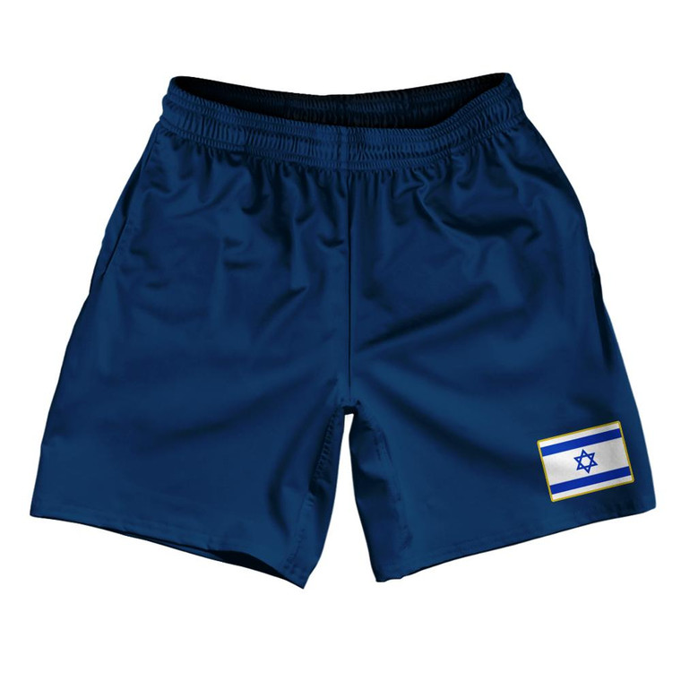 Israel Country Heritage Flag Athletic Running Fitness Exercise Shorts 7" Inseam Made In USA Shorts by Ultras