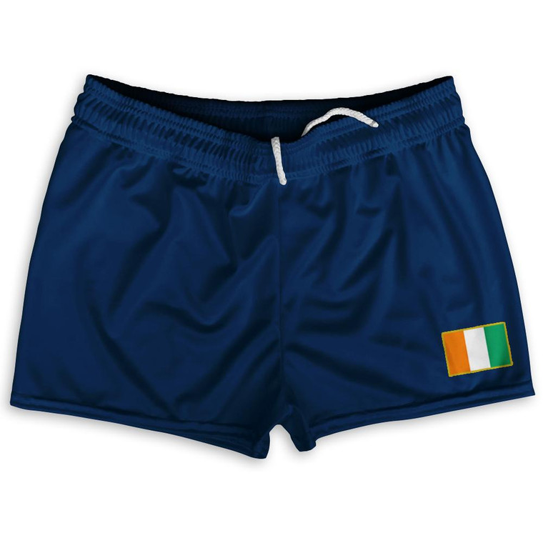Ivory Coast Country Heritage Flag Shorty Short Gym Shorts 2.5" Inseam Made In USA by Ultras