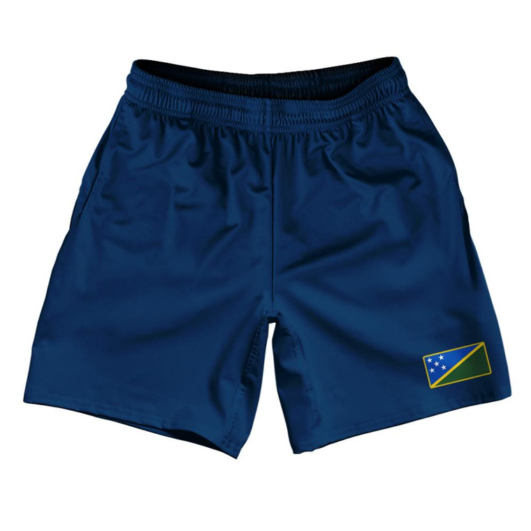 Solomon Islands Country Heritage Flag Athletic Running Fitness Exercise Shorts 7" Inseam Made In USA Shorts by Ultras