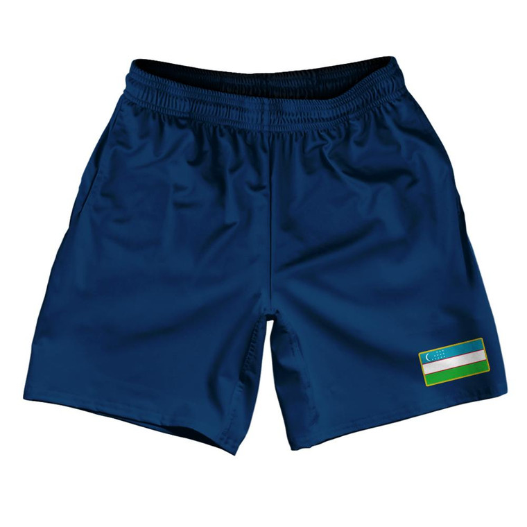 Uzbekistan Country Heritage Flag Athletic Running Fitness Exercise Shorts 7" Inseam Made In USA Shorts by Ultras