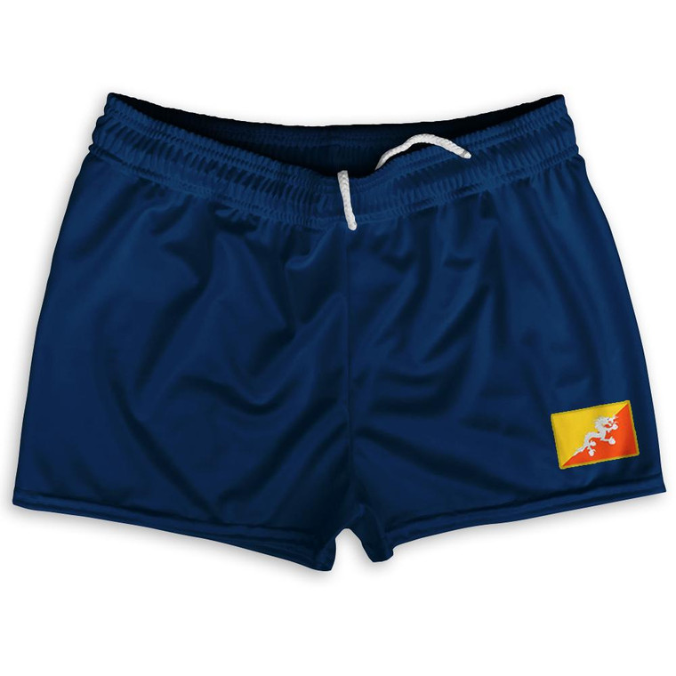 Bhutan Country Heritage Flag Shorty Short Gym Shorts 2.5" Inseam Made In USA by Ultras