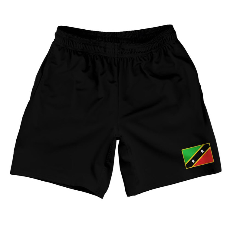 Saint Kitts And Nevis Country Heritage Flag Athletic Running Fitness Exercise Shorts 7" Inseam Made In USA Shorts by Ultras