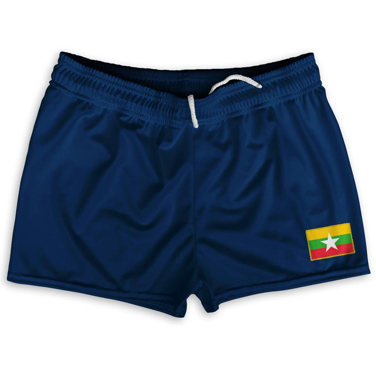 Myanmar Country Heritage Flag Shorty Short Gym Shorts 2.5" Inseam Made In USA by Ultras
