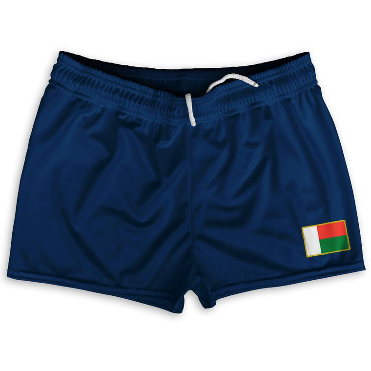Madagascar Country Heritage Flag Shorty Short Gym Shorts 2.5" Inseam Made In USA by Ultras