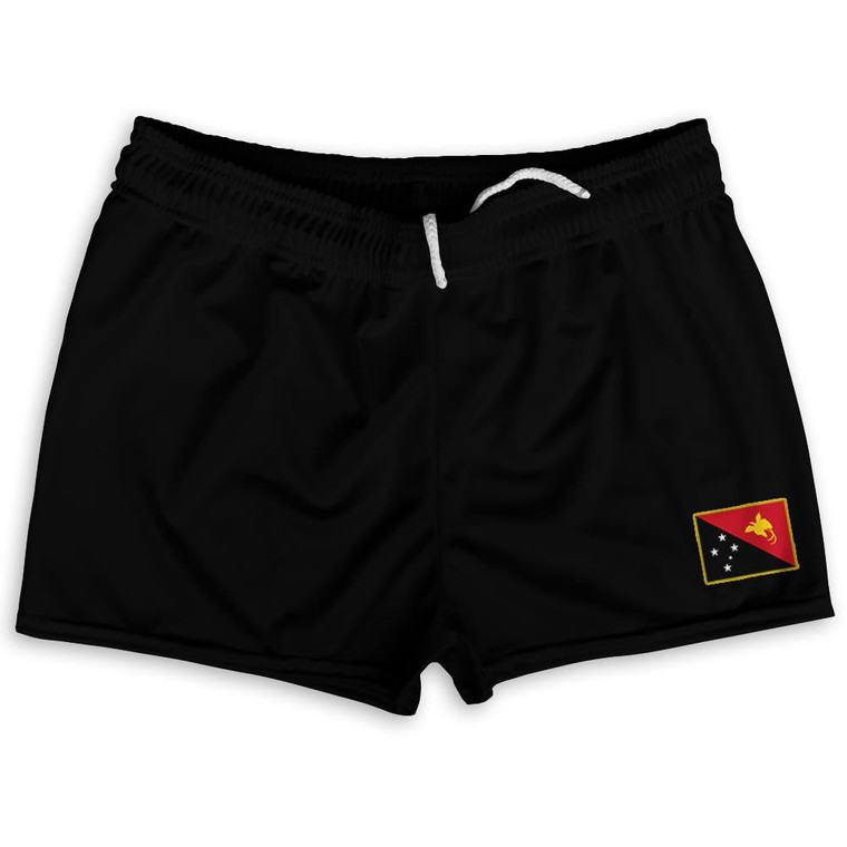 Papua New Guinea Country Heritage Flag Shorty Short Gym Shorts 2.5" Inseam Made In USA by Ultras