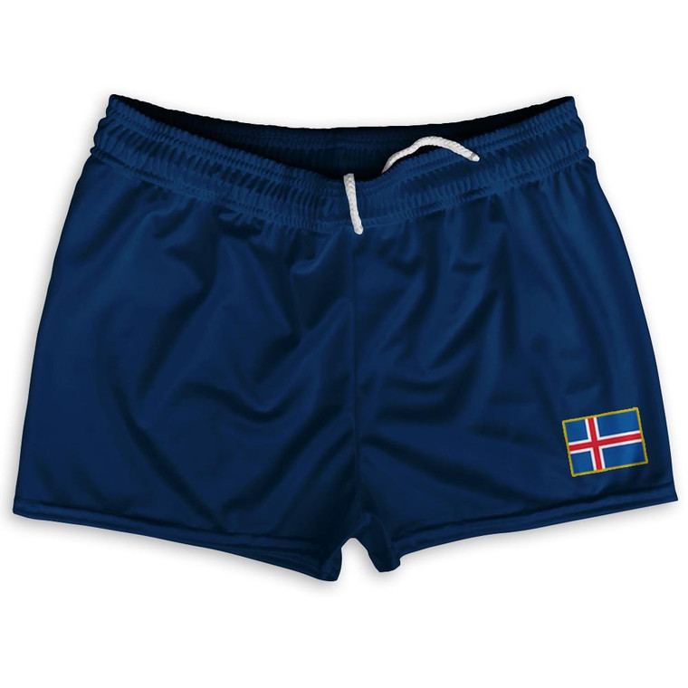 Iceland Country Heritage Flag Shorty Short Gym Shorts 2.5" Inseam Made In USA by Ultras