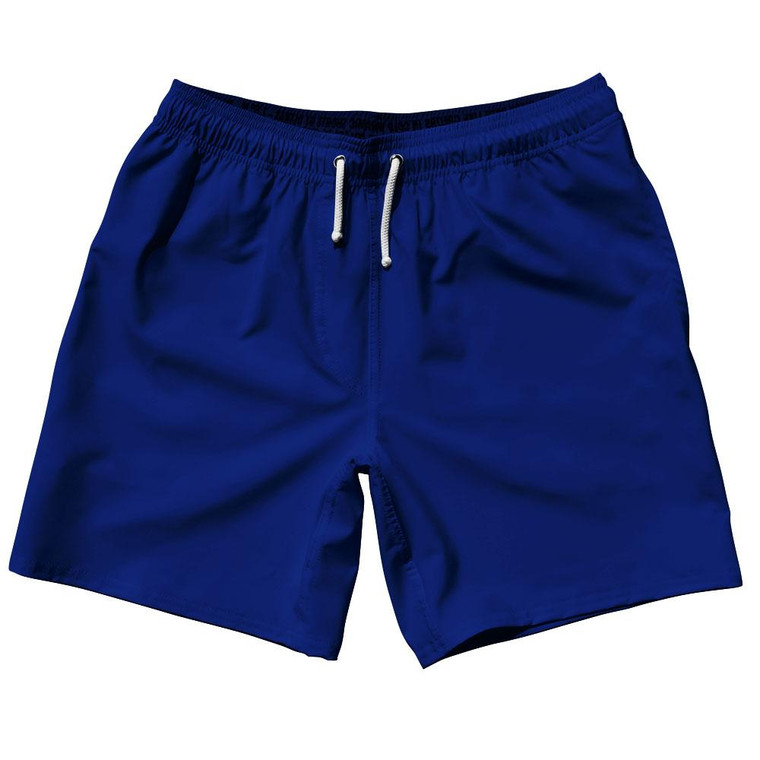 Blue Royal Dark Blank 7" Swim Shorts Made in USA by Ultras