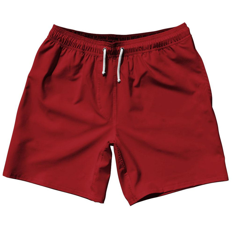 Red Maryland Flag Blank 7" Swim Shorts Made in USA by Ultras