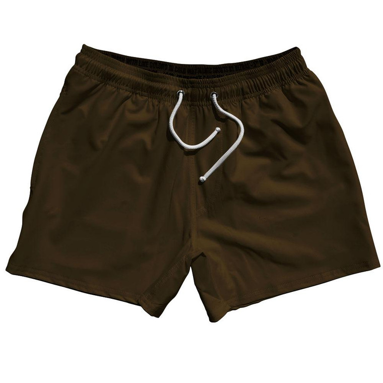 Brown Dark Blank 5" Swim Shorts Made in USA by Ultras