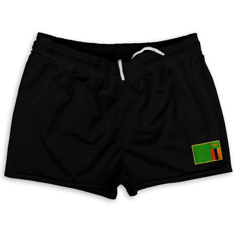 Zambia Country Heritage Flag Shorty Short Gym Shorts 2.5" Inseam Made In USA by Ultras