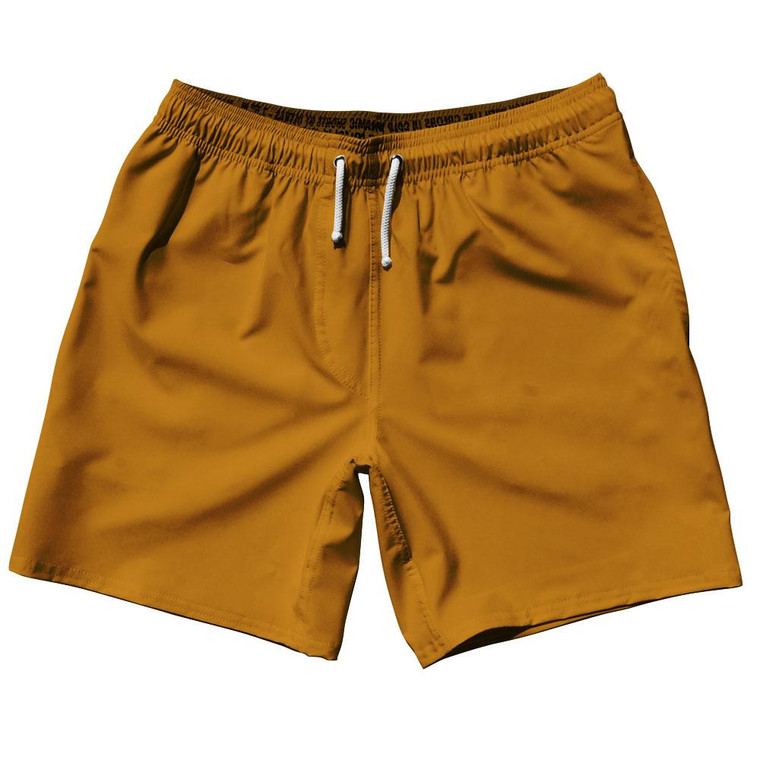 Orange Burnt Blank 7" Swim Shorts Made in USA by Ultras