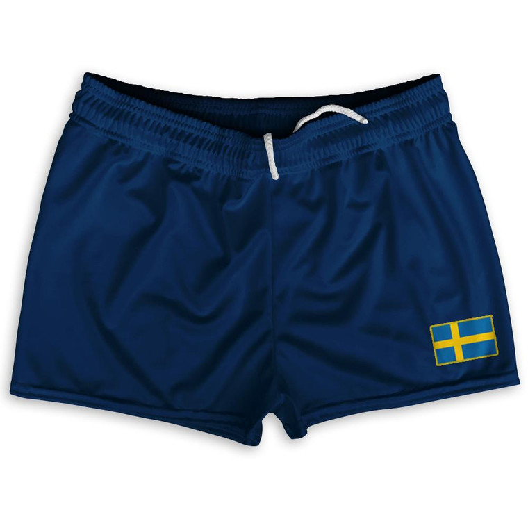 Sweden Country Heritage Flag Shorty Short Gym Shorts 2.5" Inseam Made In USA by Ultras