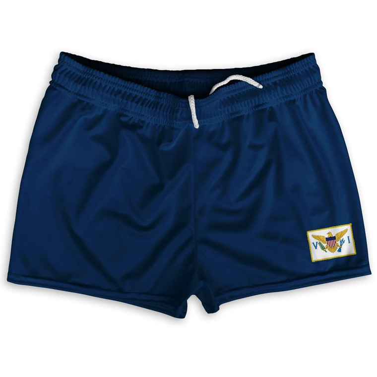 United States Virgin Islands Country Heritage Flag Shorty Short Gym Shorts 2.5" Inseam Made In USA by Ultras