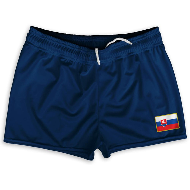 Slovakia Country Heritage Flag Shorty Short Gym Shorts 2.5" Inseam Made In USA by Ultras