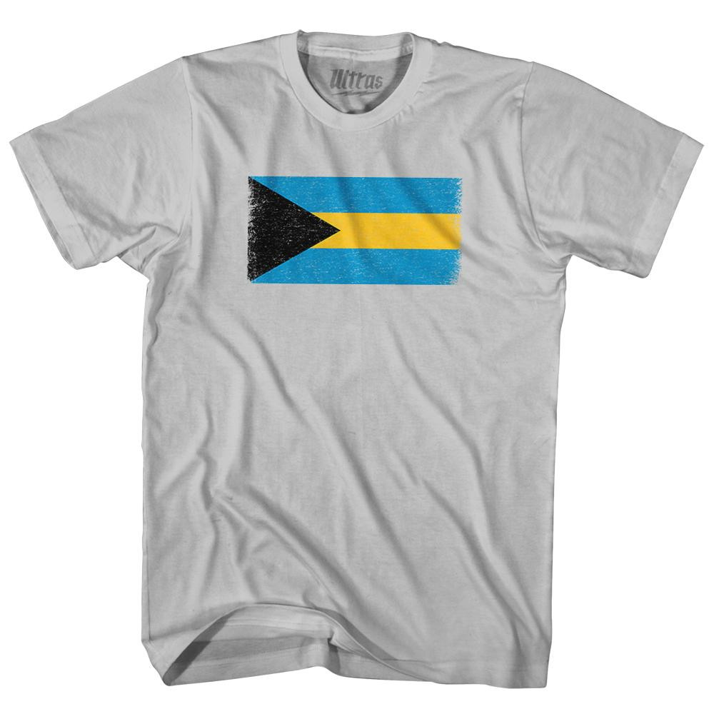 Image of Bahamas Country Flag Adult Cotton T-Shirt - Cool Grey