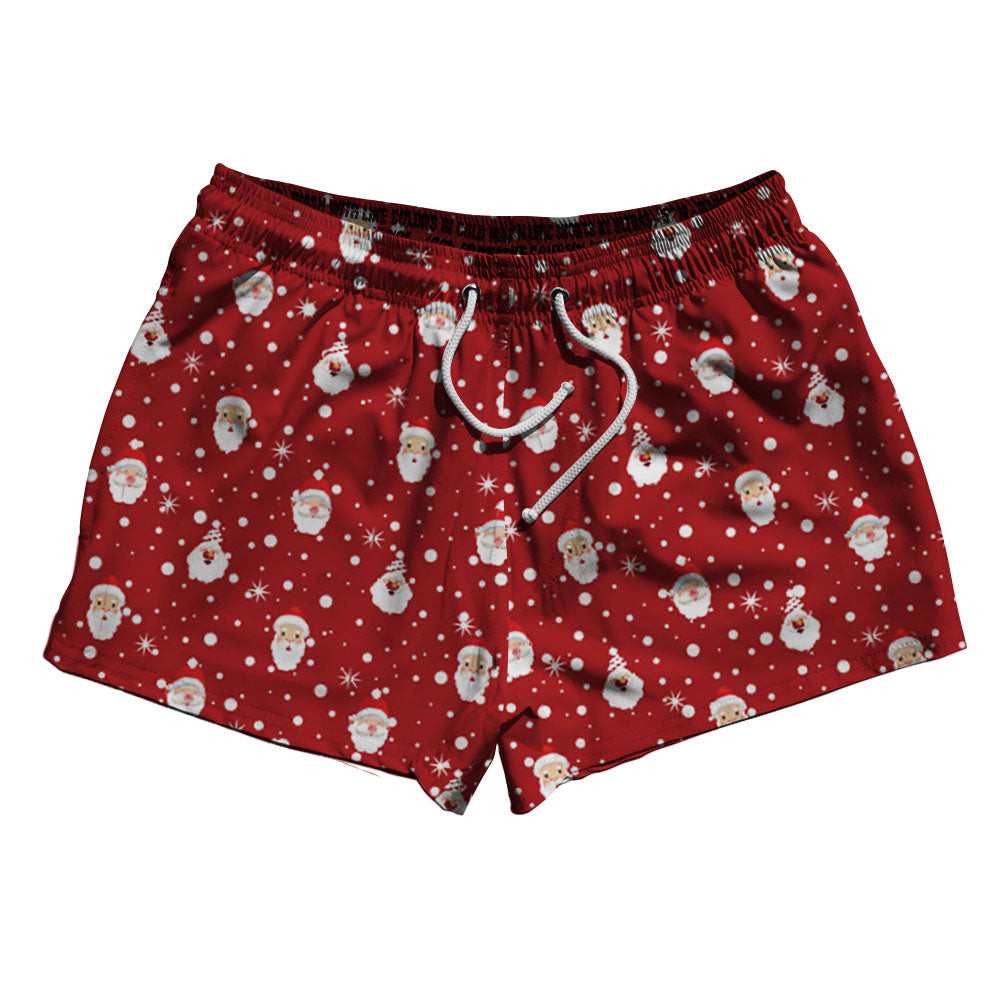 Image of Santa Claus 2.5" Swim Shorts Made in USA - Red