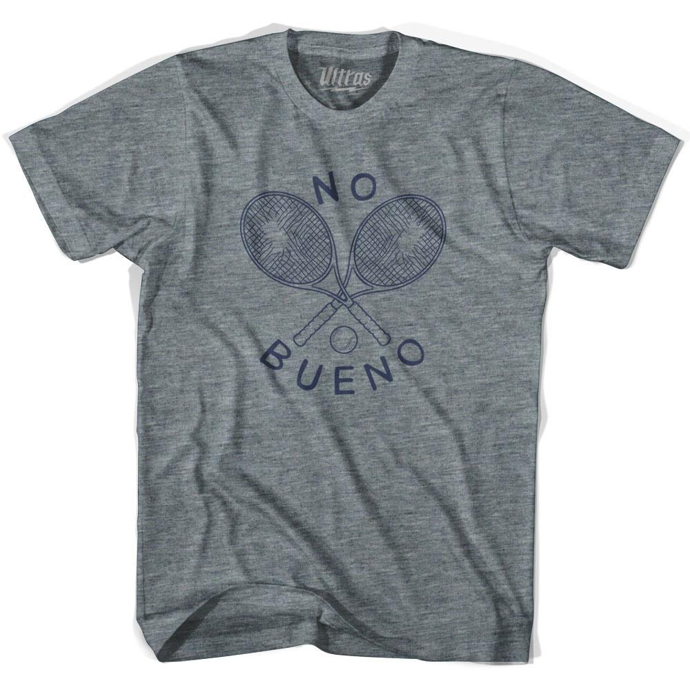 Image of No Bueno Broken Tennis Racket Strings Adult Tri-Blend T-shirt - Athletic Grey