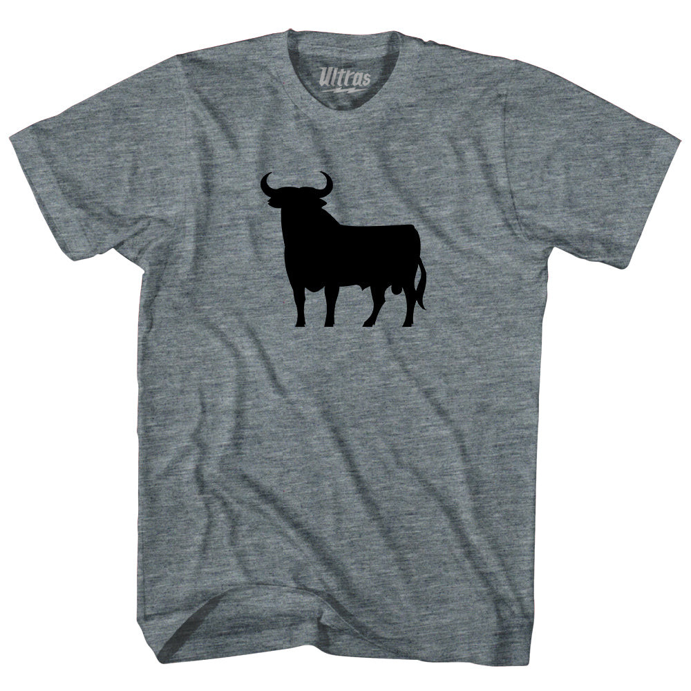 Image of Spain Black Bull Adult Tri-Blend T-shirt - Athletic Grey