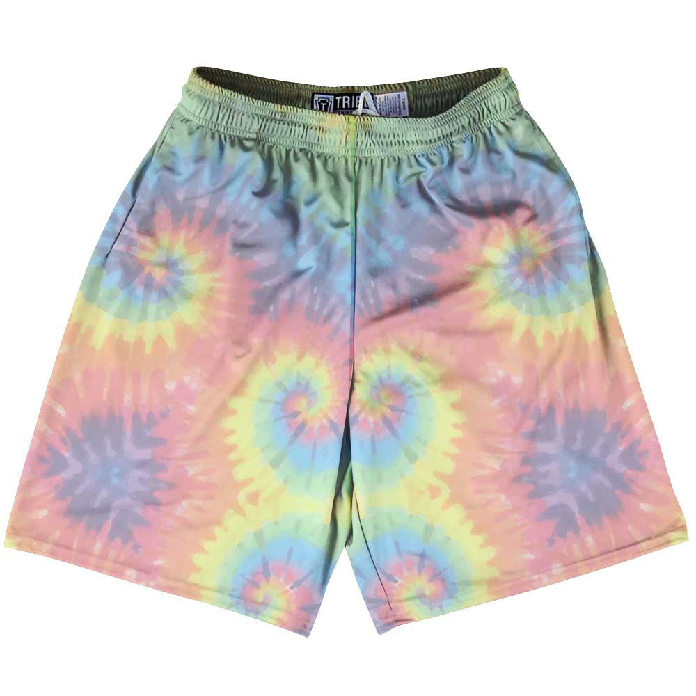 Image of Tie Dye Washed Out Sublimated Lacrosse Shorts Made in USA - Tie Dye