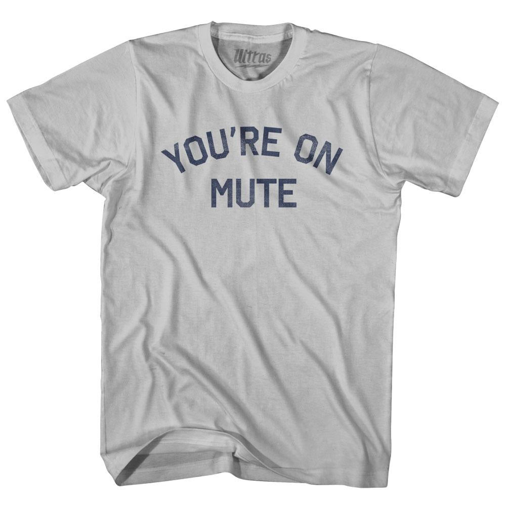 Image of You're On Mute Adult Cotton T-Shirt - Cool Grey