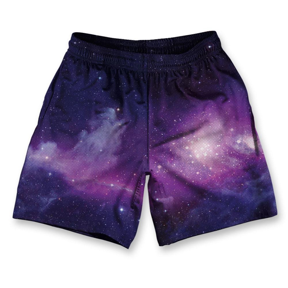 Image of Galaxy Purple Athletic Running Fitness Exercise Shorts 7" Inseam Made in USA - Purple