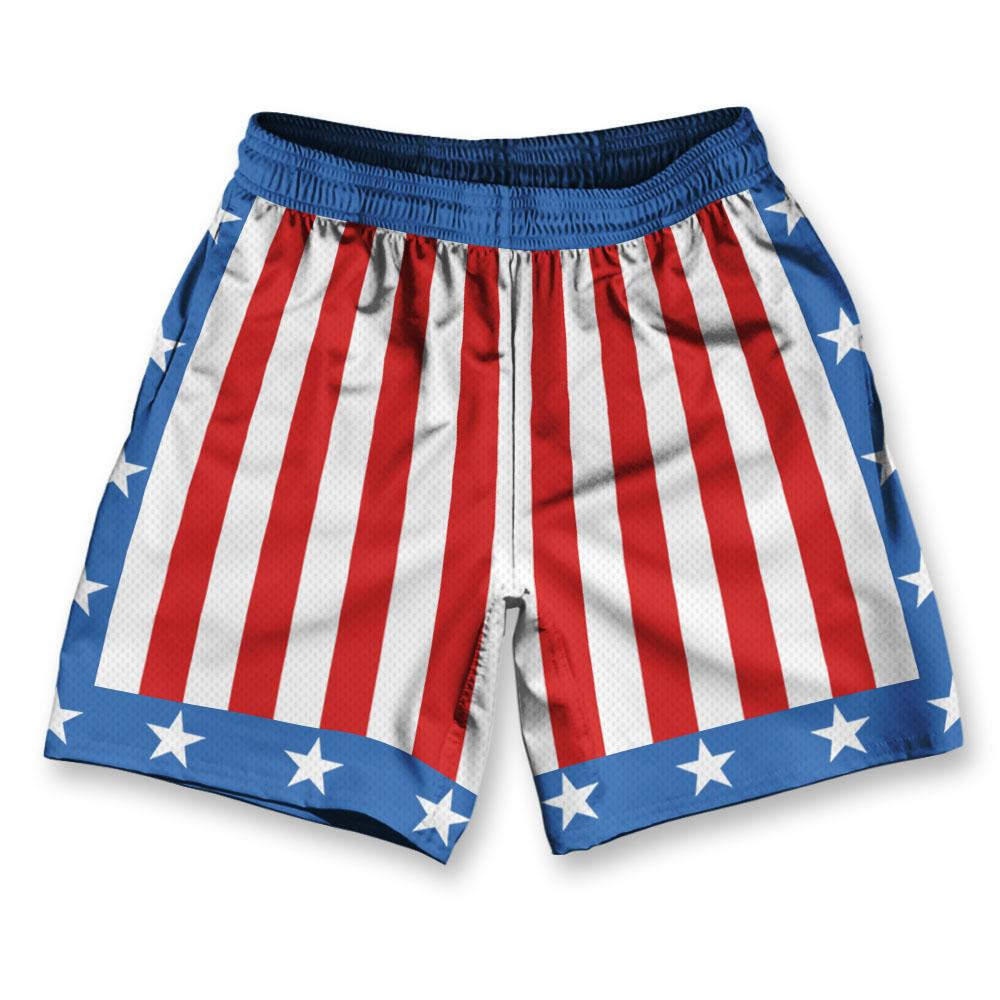 Image of The Champs Athletic Running Fitness Exercise Shorts 7" Inseam Made in USA - Red White