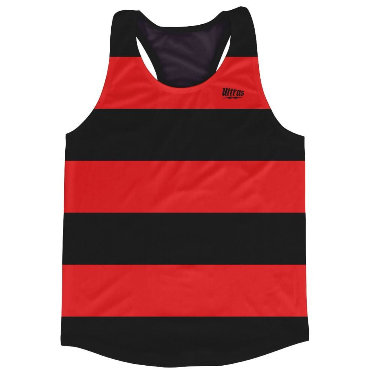 Image of Black & Red Striped Running Tank Top Racerback Track and Cross Country Singlet Jersey Made In USA - Black & Red