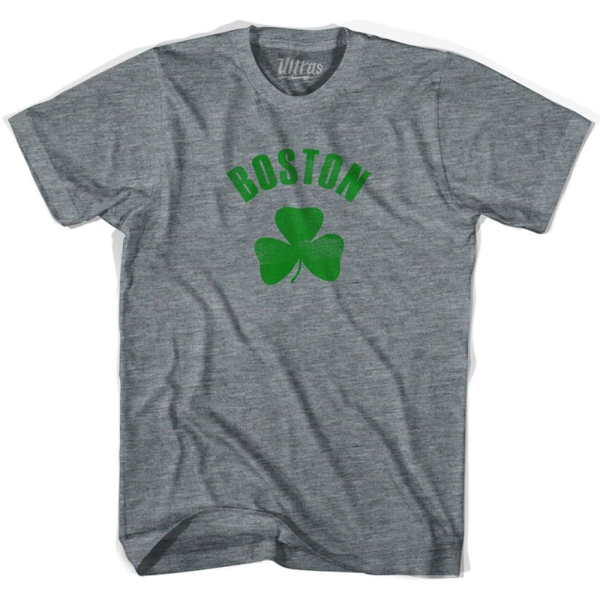 Image of Boston Shamrock Tri-Blend T-shirt - Athletic Grey