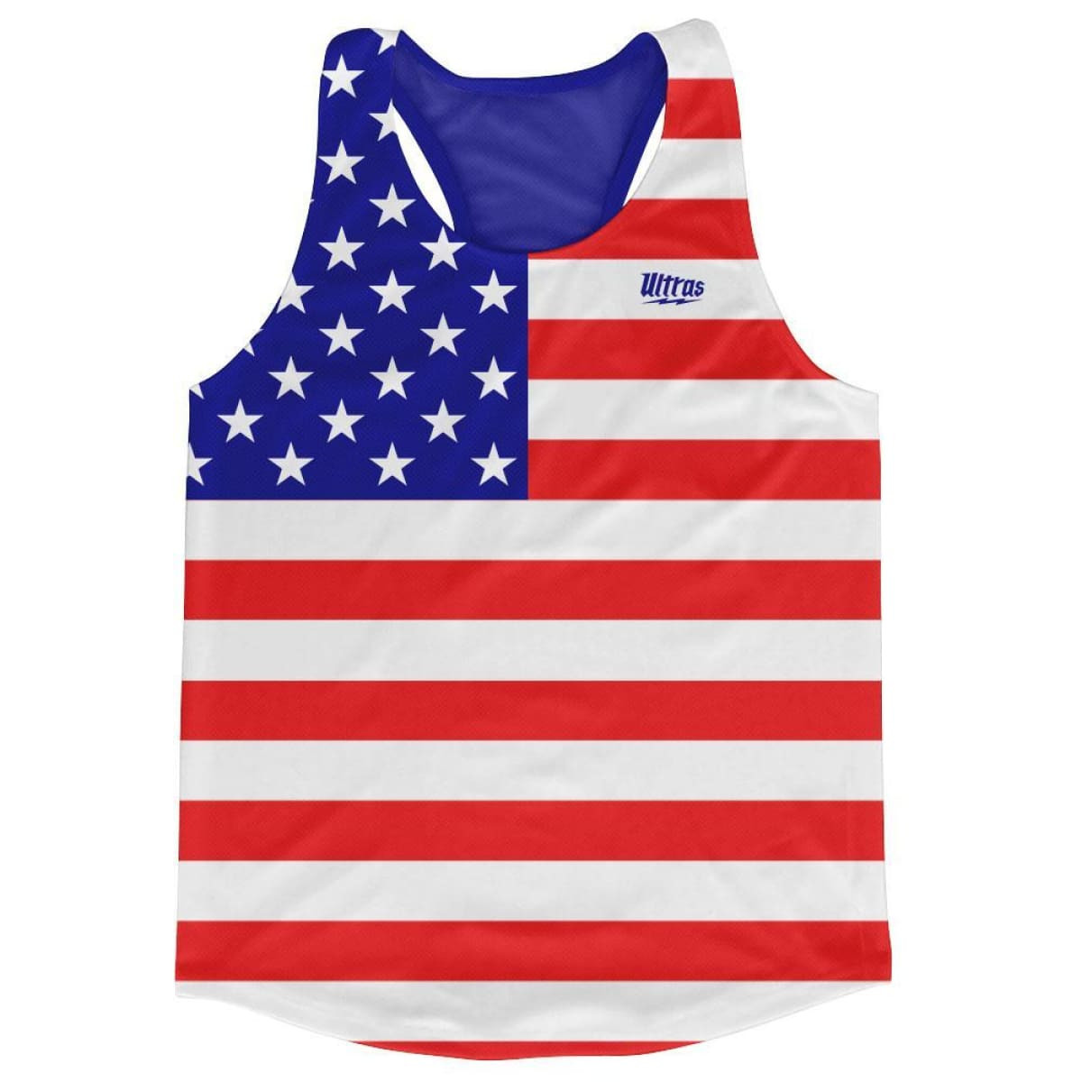 Image of United States Country American Flag Running Tank Top Racerback Track and Cross Country Singlet Jersey Made In USA - Royal Blue