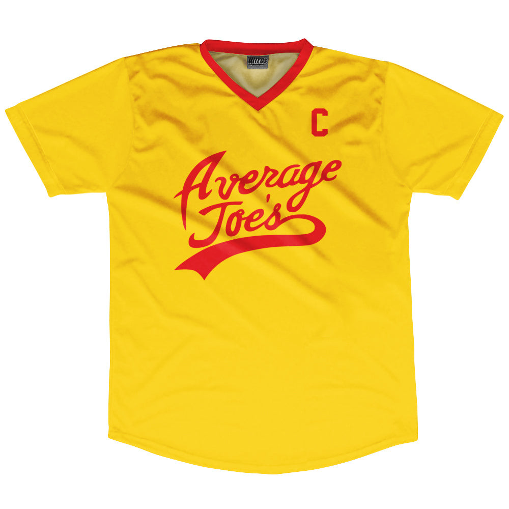 Image of Average Joes Cursive Logo Soccer Jersey Made In USA - Yellow