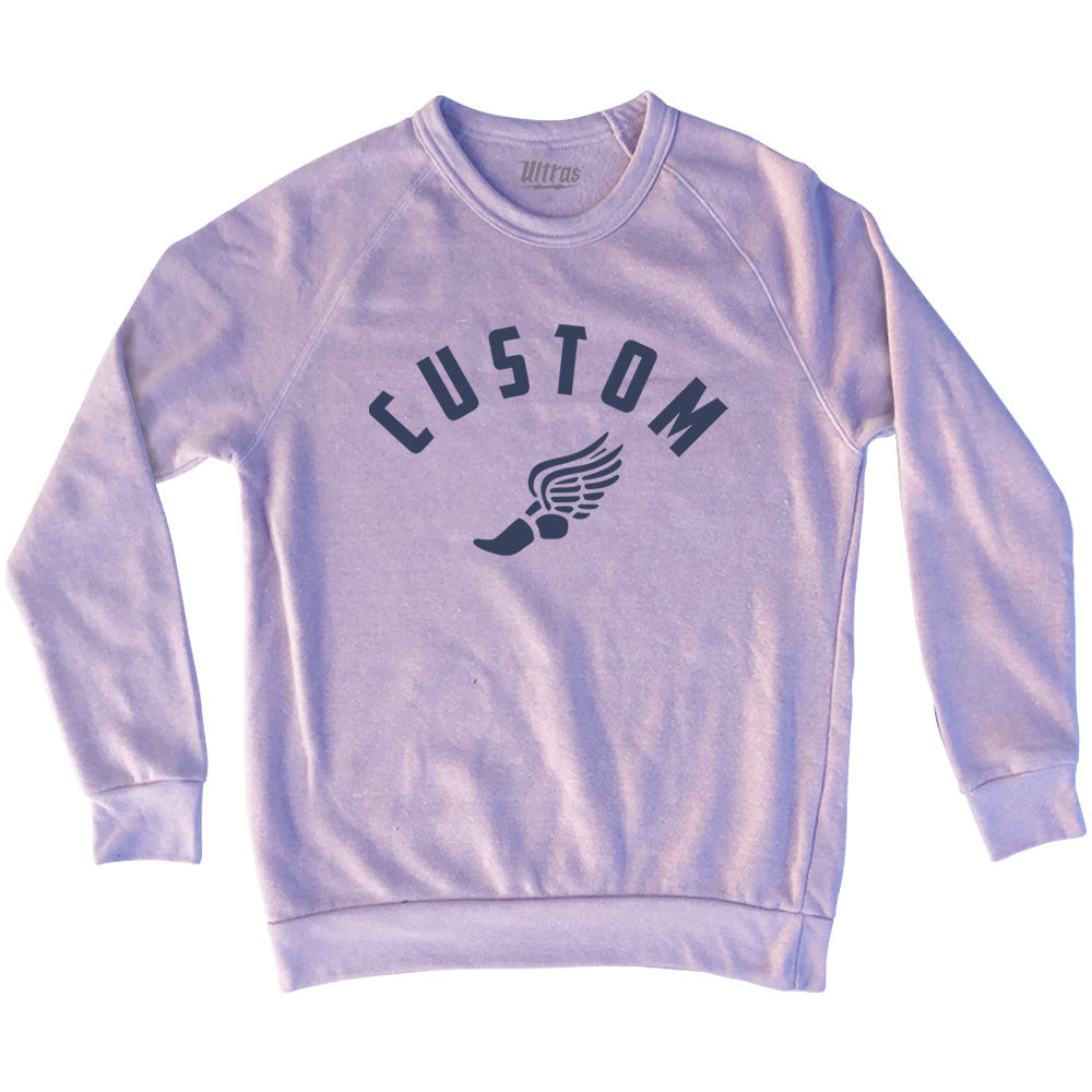 Image of Custom Running Track Winged Foot Adult Tri-Blend Sweatshirt - Pink