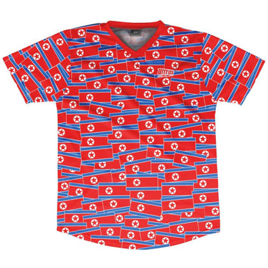 Ultras North Korea Party Flags Soccer Jersey Made In USA-Red