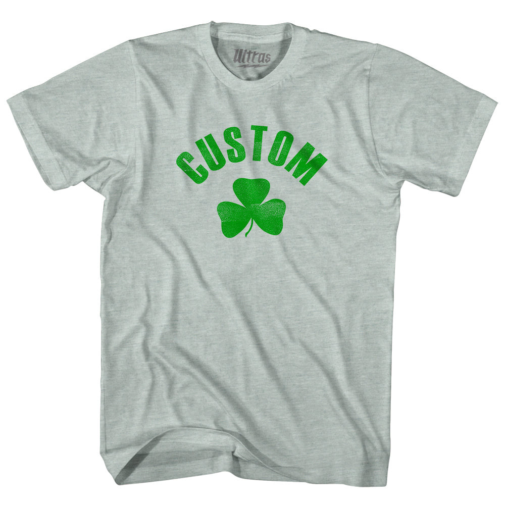 Image of Custom Shamrock Adult Tri-Blend T-shirt - Athletic Cool Grey