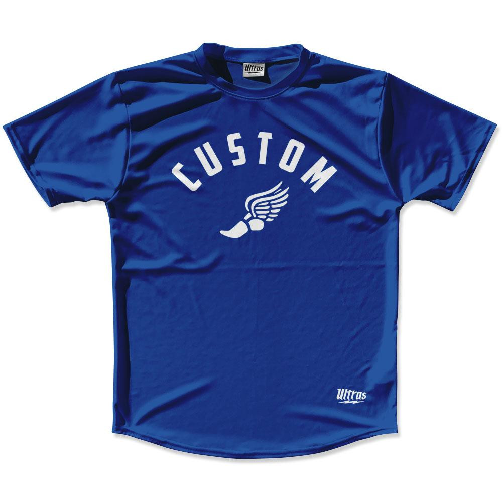 Image of Royal Blue & White Custom Track Wings Running Shirt Made in USA - Royal Blue & White