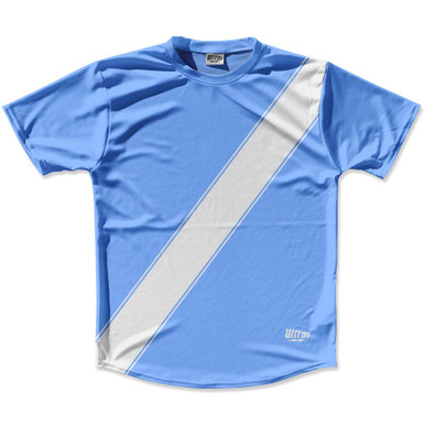 Carolina Blue & White Sash Running Shirt Made in USA-Carolina Blue & White