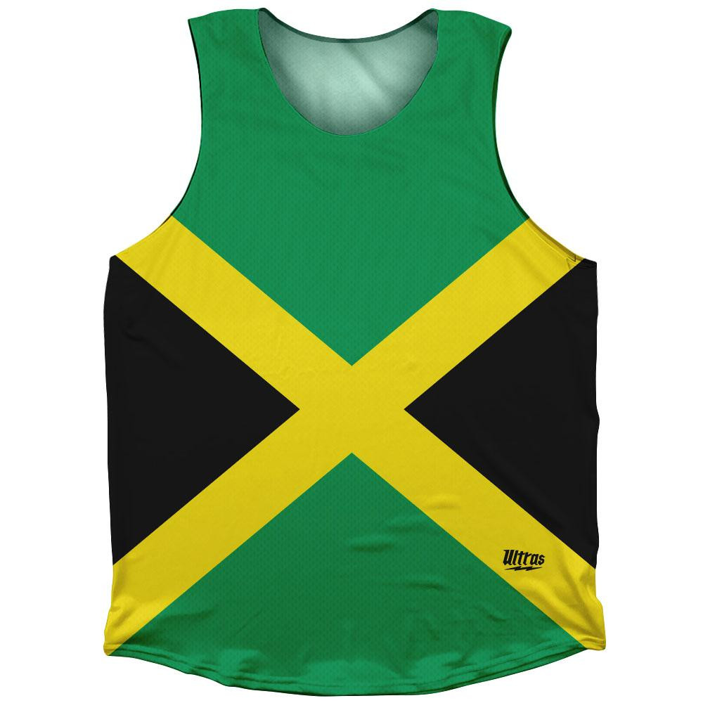 Image of Jamaica Country Flag Athletic Tank Top Made in USA - Green Black