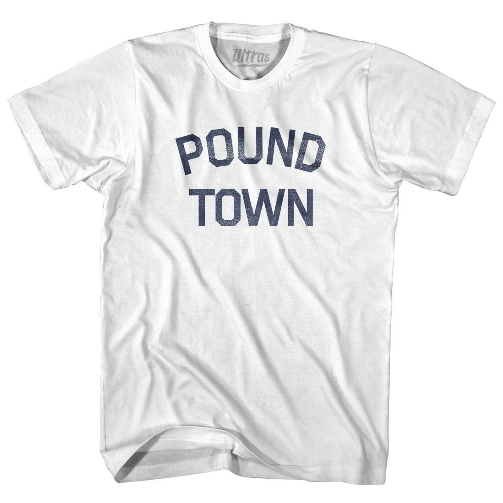 Image of Pound Town Adult Cotton T-Shirt-White