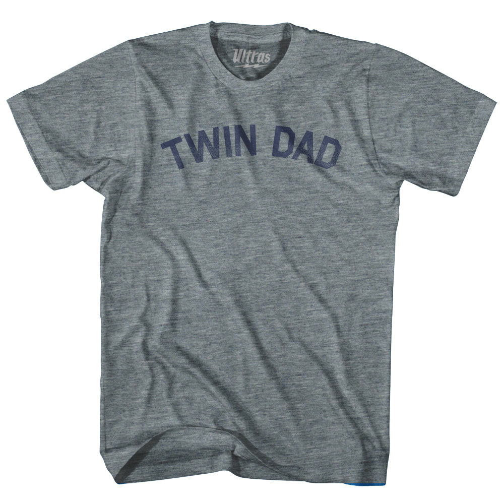 Image of Twin Dad Adult Tri-Blend T-shirt - Athletic Grey