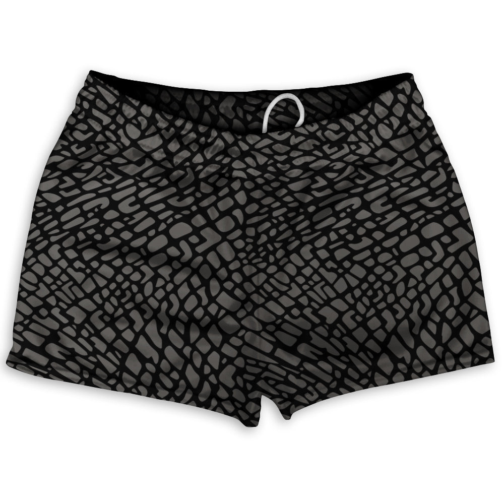 Image of Elephant Skin Pattern Shorty Short Gym Shorts 2.5" Inseam Made In USA - Black
