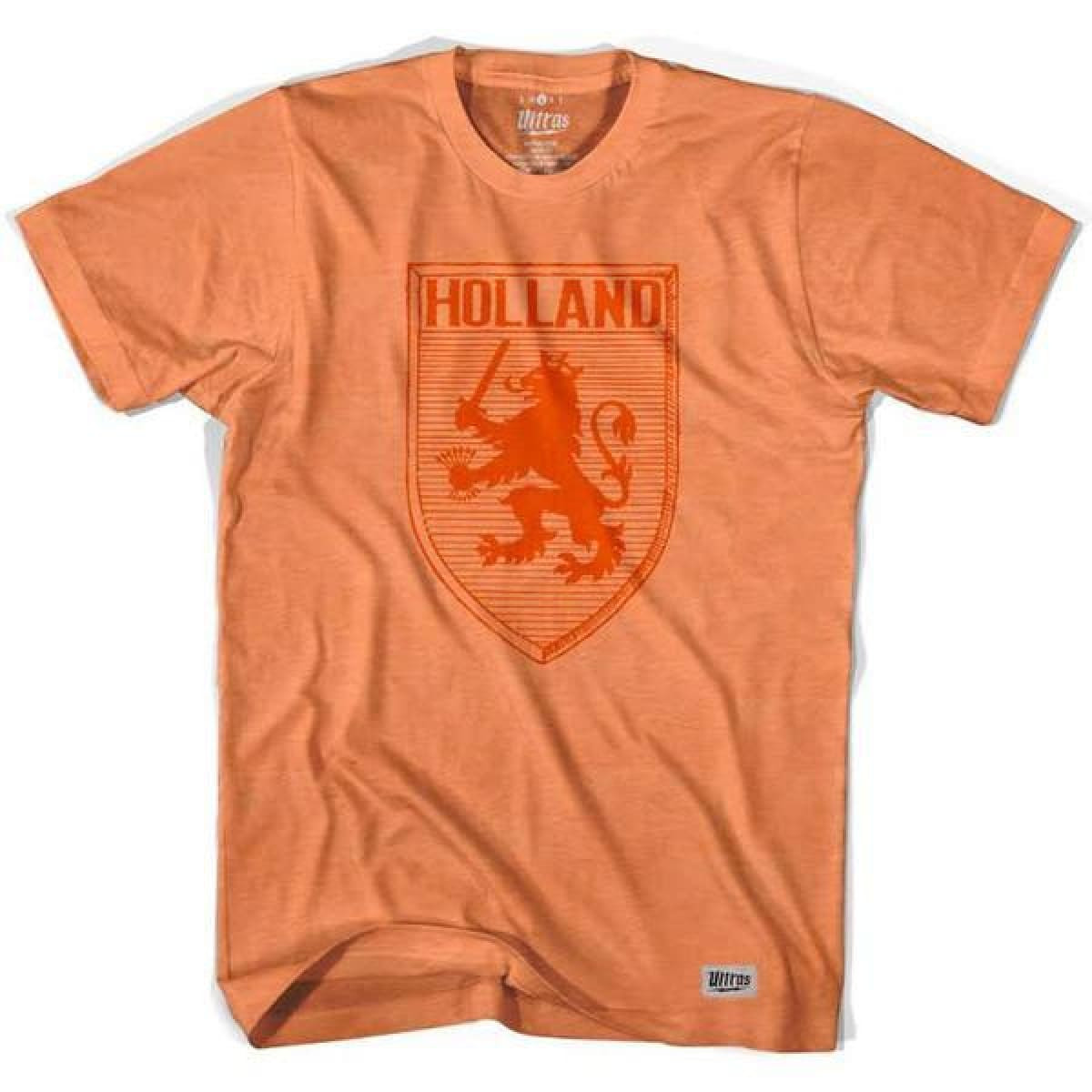 Image of Netherlands Holland Lion Shield Soccer T-shirt - Heather Orange