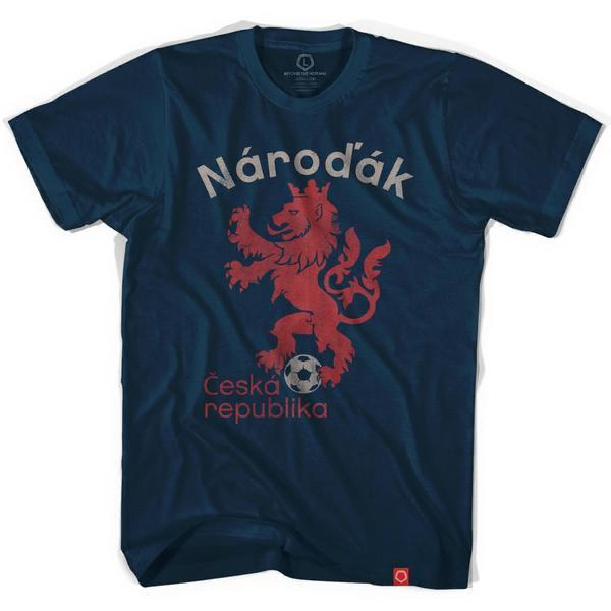 Image of Czech Republic Narodak Lion Soccer T-shirt - Navy