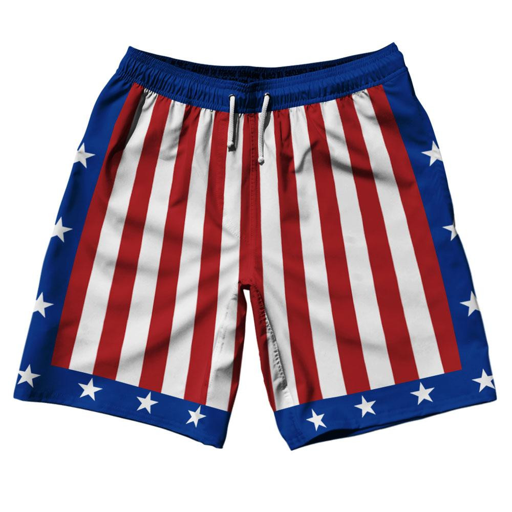 Image of The Champ 10" Swim Shorts Made in USA - Red