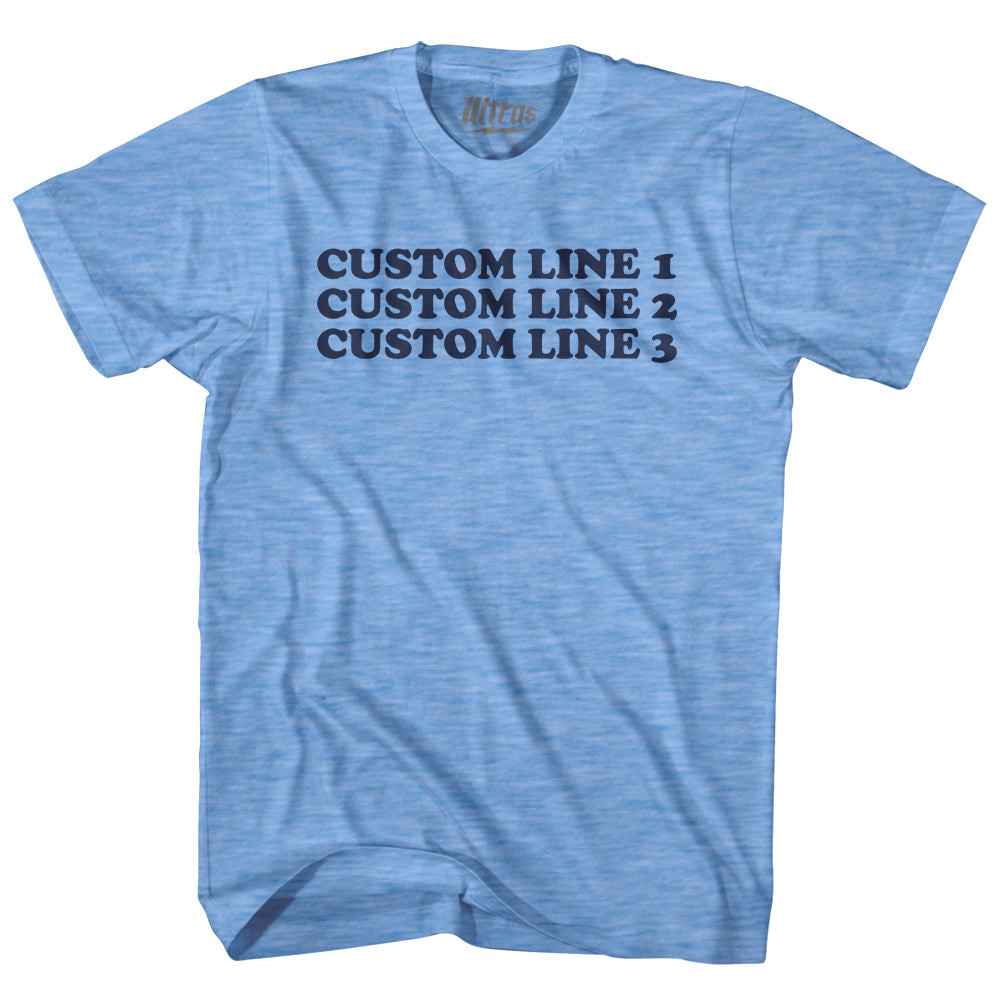 Image of Custom Cooper Font Adult Tri-Blend T-shirt - Athletic Blue