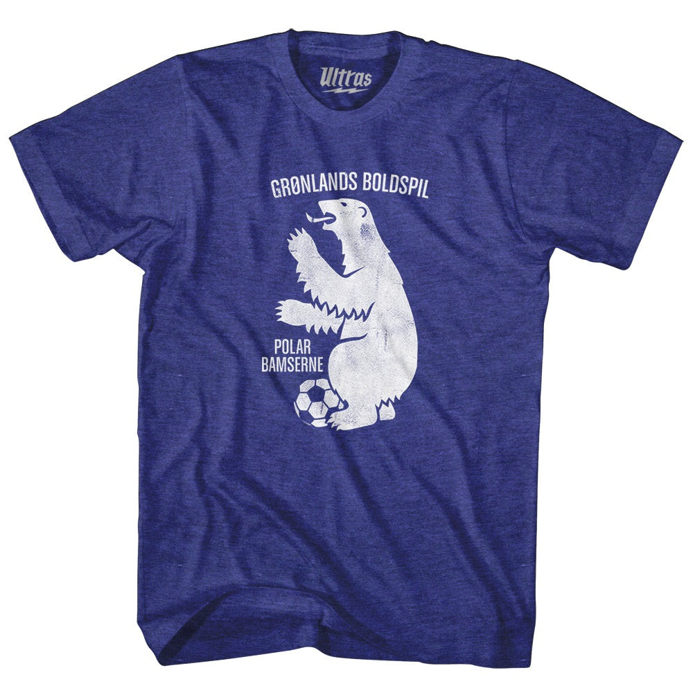 Image of Greenland Bear Soccer Adult Tri-Blend T-shirt - INDIGO